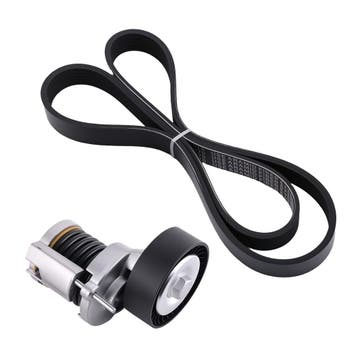 Serpentine belt + belt tensioner geschikt voor VW Golf VI..., Auto-onderdelen, Verzenden, Nieuw, Volkswagen