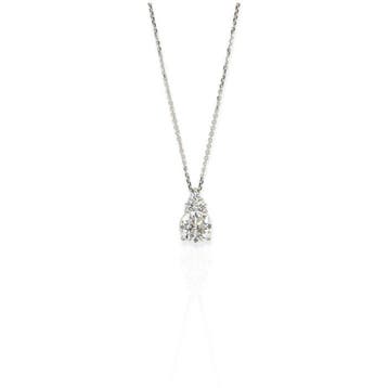Ketting met hanger - 18 karaat Witgoud - 1.12ct. tw. Diamant