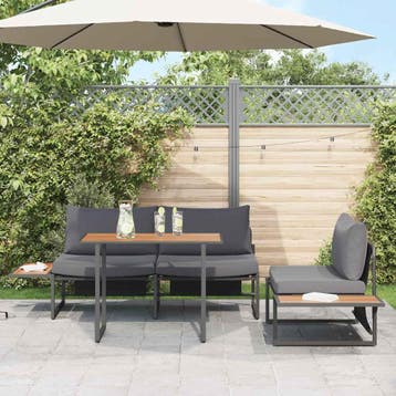 vidaXL Tuin eettafelset 3 st Antraciet Staal, Verzenden, Nieuw, Rvs, 3 zitplaatsen