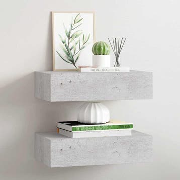 vidaXL Wandschappen 2 st met lade 40x23,5x10 cm MDF, Verzenden, Nieuw