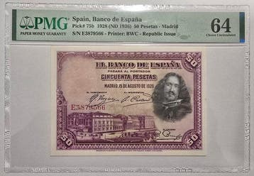 Spanje. - 50 Pesetas 1928 (ND 1936) - Pick 75b (Zonder
