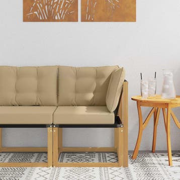 vidaXL Buiten Hoek Sofa Massief acaciahout en Textilene Stof, Verzenden, Nieuw