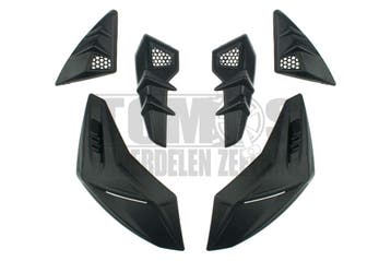 Rooster set zwart 6-delig Vito Integraalhelm Bruzano / Pr..., Ophalen of Verzenden, Nieuw, Vito