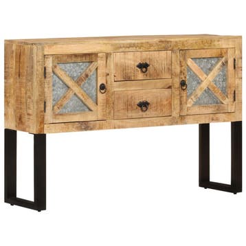 vidaXL Dressoir 110x30x74 cm ruw mangohout, Huis en Inrichting, Kasten | Dressoirs, 100 tot 150 cm, Verzenden, Nieuw, 25 tot 50 cm