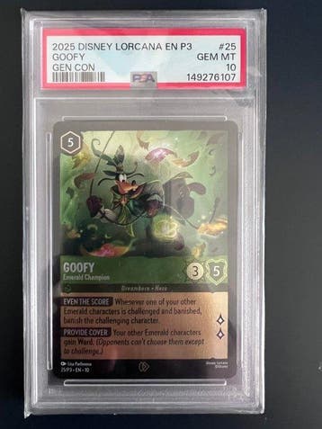 Disney - 1 Graded card - Disney Lorcana - Goofy 25 Event, Verzamelen, Nieuw