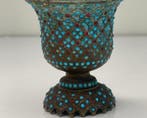 Waterpijp - Qajar-periode (Sar-e Qalyan) – brons en emaille,