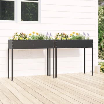 vidaXL Plantenbakken 2 st gegalvaniseerd staal, Verzenden, Nieuw, Metaal, 60 cm of meer