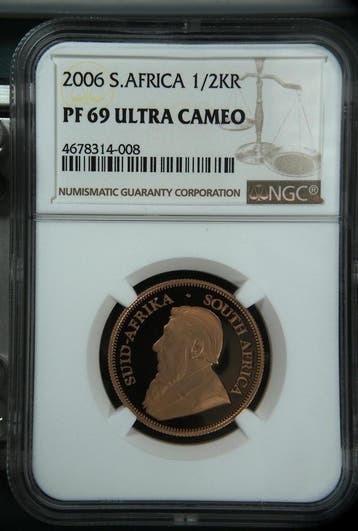 Gouden 1/2 oz Krugerrand 2006 PF69 Ultra Cameo NGC, Verzenden, Zuid-Afrika, Losse munt, Goud