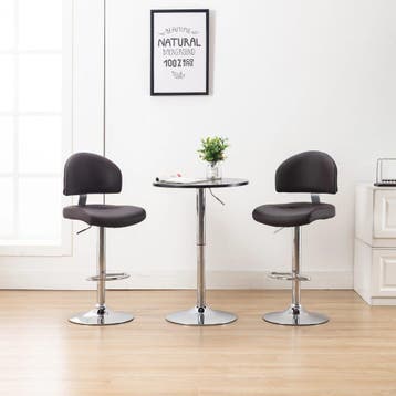 vidaXL Barstoelen 2 st kunstleer bruin, Huis en Inrichting, Barkrukken, Verzenden, Nieuw