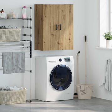 vidaXL Wandkast Artisan Eiken 69,5 x 34 x 90 cm Bewerkt hout, Minder dan 50 cm, Verzenden, Nieuw, Minder dan 100 cm