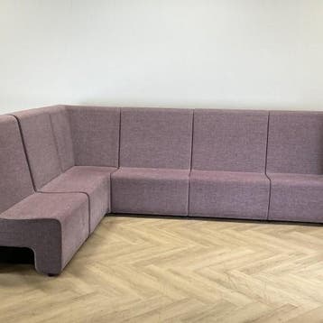 Ahrend Loungescape hoekbank 6-delig 308x239 cm,  Lila, Ophalen of Verzenden, Gebruikt, Stof, Eén
