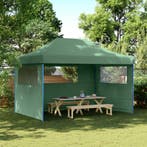 vidaXL Partytent inklapbaar pop-up met 3 zijwanden groen, Tuin en Terras, Partytenten, Verzenden, Nieuw, Partytent