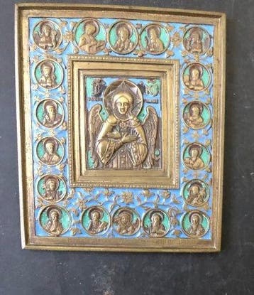 Icoon - Christus, Engel van Gezegende Stilte - Emaille,