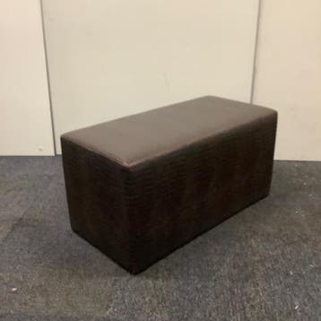 Poef / hocker, (hxbxd) 44x90x45 cm, bruin skai leder croco, Ophalen of Verzenden, Gebruikt, Bureau