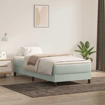 vidaXL Boxspring zonder matras fluweel lichtgrijs 100x220 cm, Huis en Inrichting, Slaapkamer | Bedden, Verzenden, Nieuw, Grijs