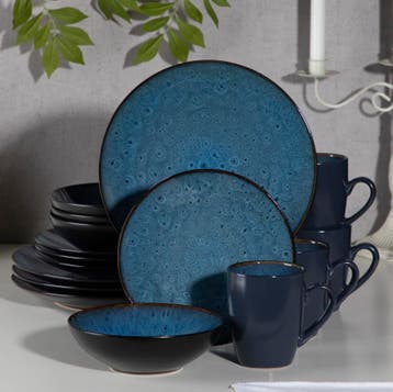 Nordic Stijl Serviesset 16/32/38 delig | Keramisch Set Blauw, Verzenden, Keramiek, Nieuw, Bord(en)