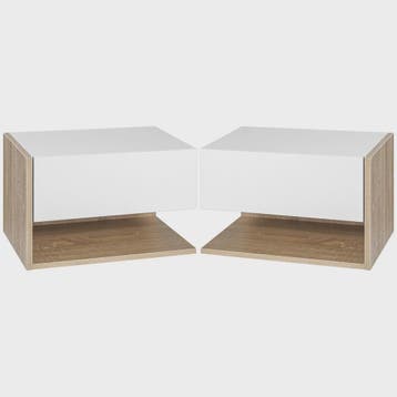 Set van 2 Nachtkastjes Zwevend - Wandmontage - Met Lade en O, Verzenden, Nieuw