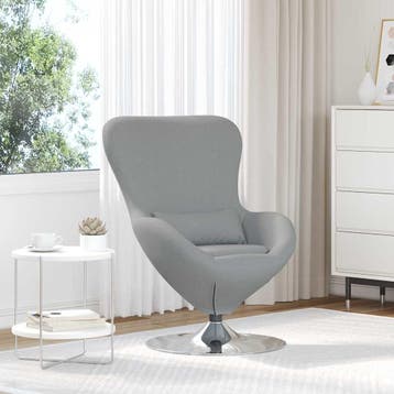 vidaXL Eivormige stoel Lichtgrijs 63 x 73 x 90 cm Stof, Huis en Inrichting, Verzenden, Nieuw