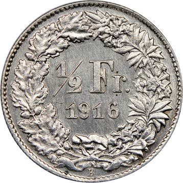 Zwitserse zilveren 1/2 Franc (1875-1967), Verzenden, Munten