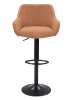 2dekans | Dutchbone Oliver Barkruk - Cognac - 56 x 54 x 109, Huis en Inrichting, Ophalen of Verzenden, Zo goed als nieuw