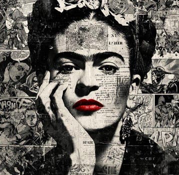 EMIR BERCUTTE - FRIDA KAHLO JUST A KISS 2 - Toile L -, Antiek en Kunst