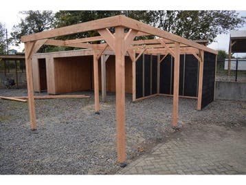 Veiling - Douglas carport frame met berging 720x310x235 cm, Nieuw