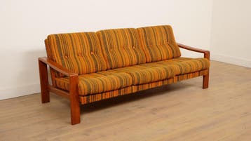 Vintage 3-zits bank | Teak | Retro, Ophalen of Verzenden, Nieuw