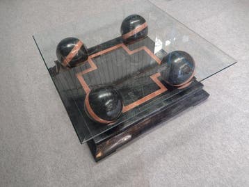 Salontafel - Glas, hard hout, Nieuw