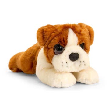 Keel Toys Bulldog knuffel - pluche - 25 cm - bruin wit, Verzenden, Nieuw
