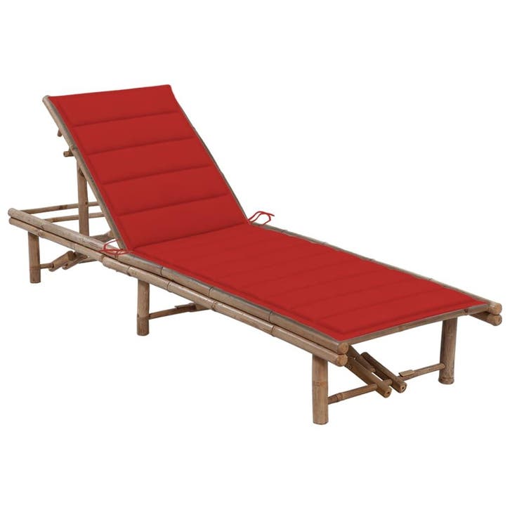 vidaXL Ligbed met kussen bamboe, Tuin en Terras, Ligbedden, Nieuw, Verzenden