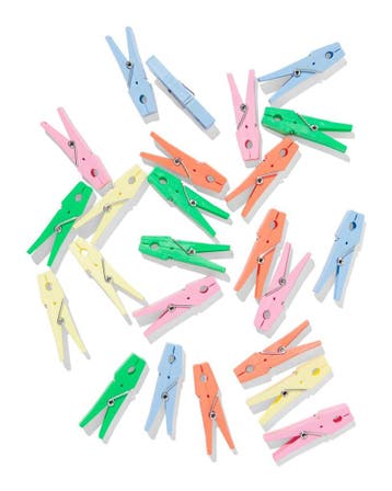 HEMA Wasknijpers gerecycled plastic - 24 stuks, Verzenden, Nieuw