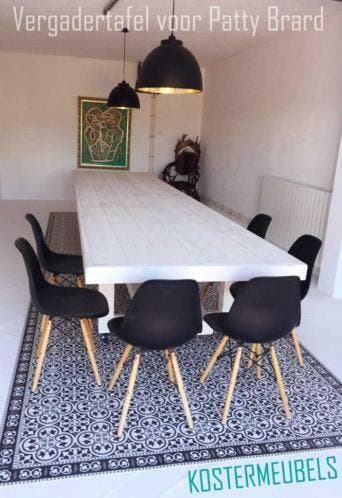 Stamtafel Vergadertafel evt. verrijdbaar- alle maten, HORECA, Vijf personen of meer, Klassiek, robuust, stoer, gezellig, , Rechthoekig