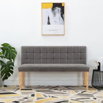 vidaXL Bankje 140 cm fluweel grijs, Huis en Inrichting, Banken | Voetenbanken en Poefen, Verzenden, Nieuw