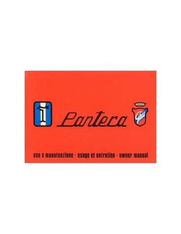 1973 DE TOMASO PANTERA INSTRUCTIEBOEKJE