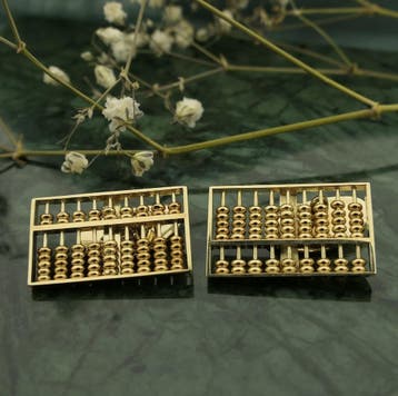 Gouden manchetknopen als telraam., Sieraden, Tassen en Uiterlijk, Manchetknopen, Ophalen of Verzenden, Gebruikt, Goud