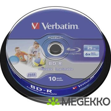 Verbatim BD-R Blu-Ray 25GB 6x 10st.  Spindle Printable, Cd's en Dvd's, Verzenden, Nieuw in verpakking