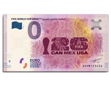 Officieel 0 euro biljet FIFA WK 2026 “Gastland Mexico”, Postzegels en Munten, Verzenden