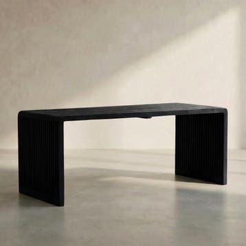 *WOONWINKEL* Salontafel Zwarte Latjes Teak, Verzenden, Nieuw