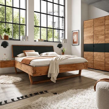 TPT Möbel Farlund Massief Eiken Balkenbed met Bedlades - 160, Nieuw