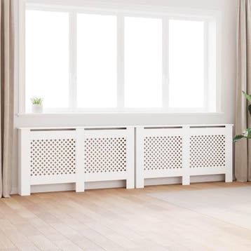 vidaXL Radiatorombouwen 2 st 152x19x81,5 cm MDF wit, Verzenden, Nieuw