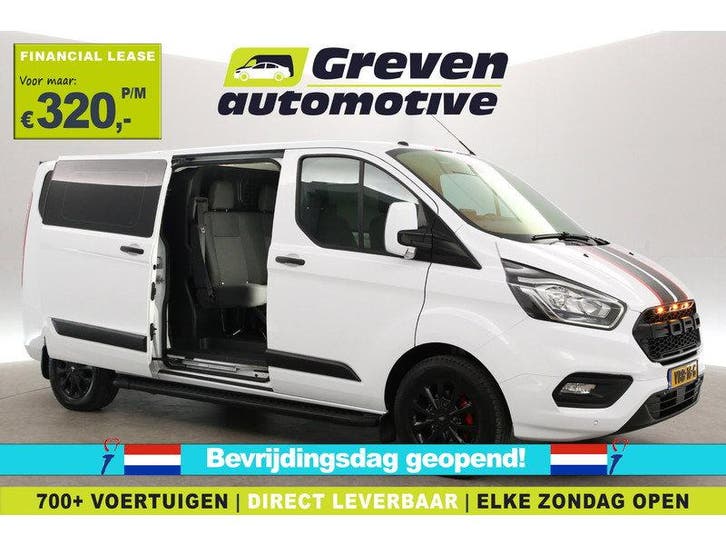 Ford Transit Custom 2.0 TDCI L2H1 | Dubbele Cabine | Airco, Auto's, Bestelauto's, Handgeschakeld, Diesel, Wit, Ford