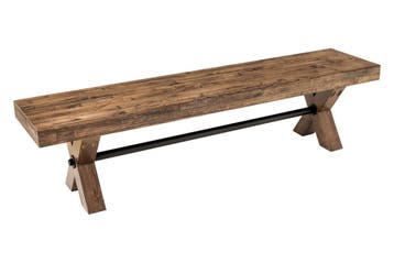 Bank GOLIATH 180 cm, grenenhout, naturel zwart - 46562, Ophalen of Verzenden, Nieuw