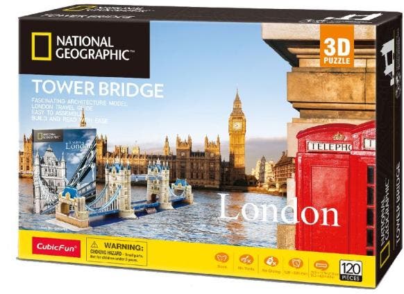 3D Puzzel - The Tower Bridge (120 stukjes) | CubicFun -, Hobby en Vrije tijd, Denksport en Puzzels, Nieuw, Verzenden