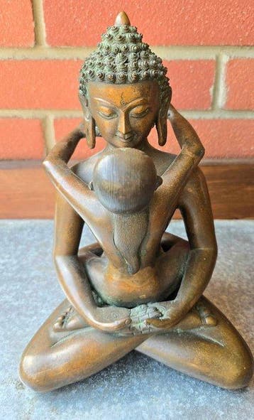 Yab-Yum (Buddha mit Konsortin) - Brons - Nepal (Zonder, Antiek en Kunst