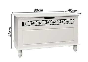 Houten Opbergkist Jersey in Wit 80x40x48cm (Meubelen), Verzenden