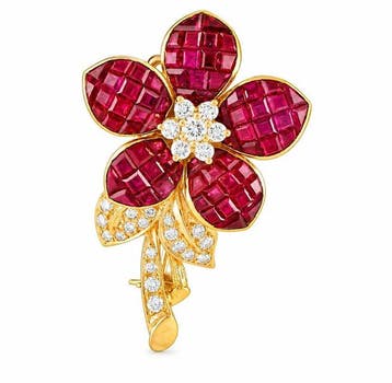 Broche - 18 karaat Geel goud, Exclusieve 18K geelgouden