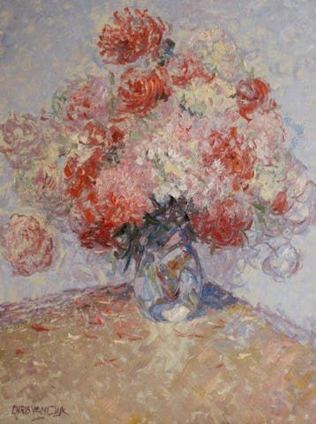 Chris van Dijk (1952) Impressionist -  Les Roses