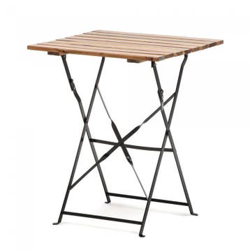 Klaptafel | Staal/Acaciahout | Zwart | 60 x 60 x 74 cm, Verzenden, Nieuw in verpakking