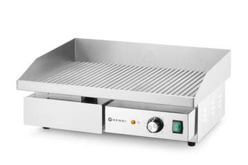 Hendi Bakplaat Geribbeld | Budget Line | RVS | 3000W | 220–2, Ophalen of Verzenden, Nieuw in verpakking