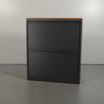 Roldeurkast Kinnarps - Antraciet - 140 x 120 cm - Beuken, Ophalen of Verzenden, Nieuw